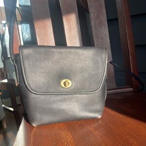 Classic Black Leather Crossbody Bag